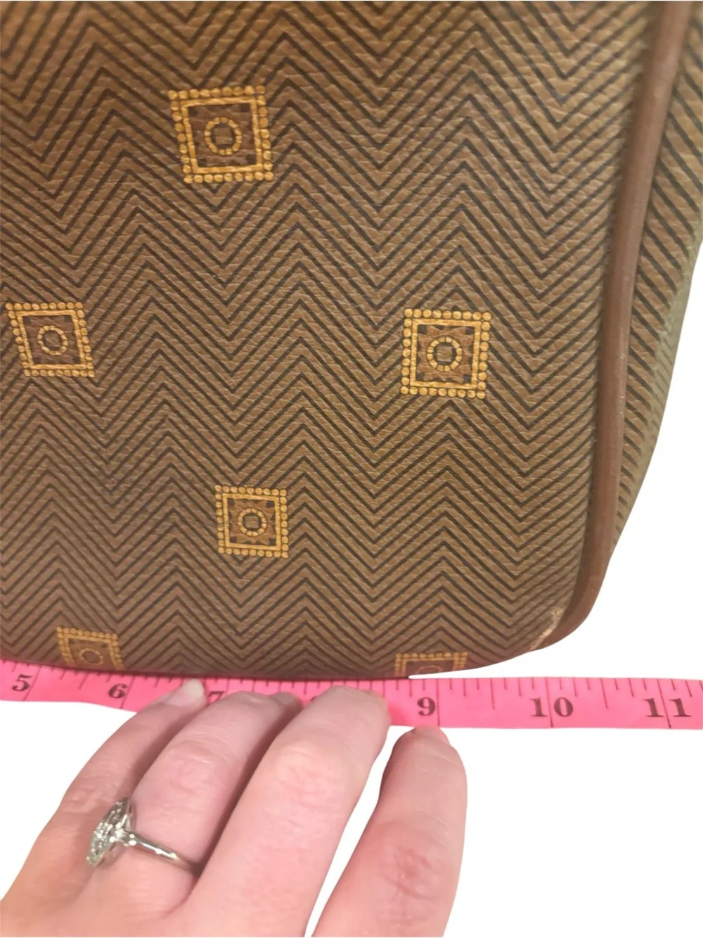 Texier seduction vintage 80s/90s leather trimmed duffle weekender bag